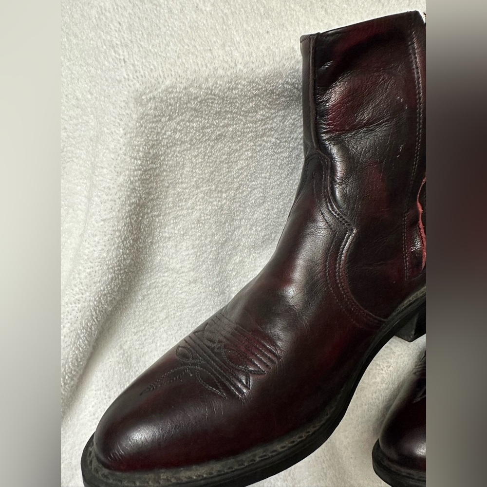 Men’s Sage by Abilene 3147/ Black Cherry Western Zipper Boot with Rubber Outsole - Picture 14 of 16